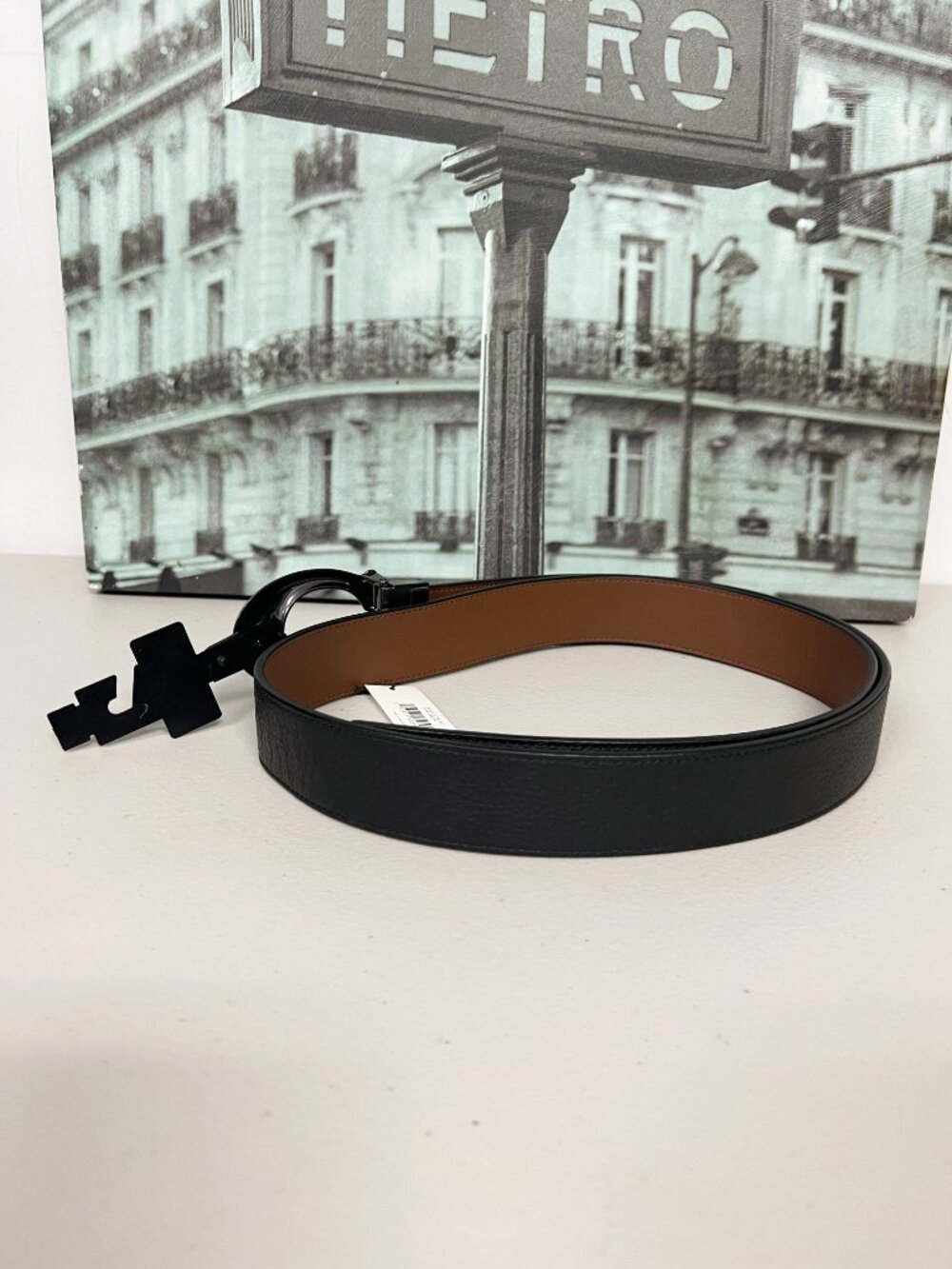 Coach 91305 Plaque Cut-To-Size Reversible Belt 38mm - Picture 4 of 7